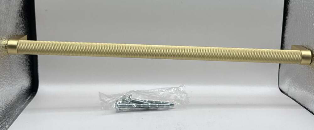 Knurled Cabinet Pull Handle Brushed Gold